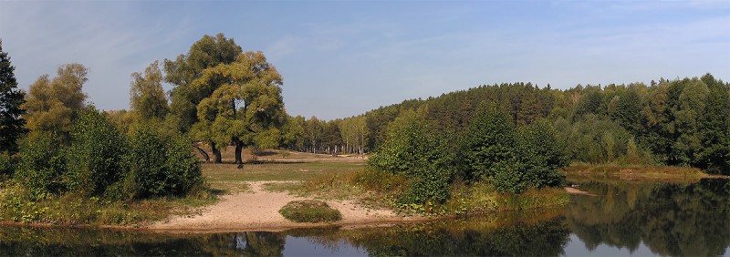 Вид в строну Маслихи с поляны Лыжной базы. Панорама.