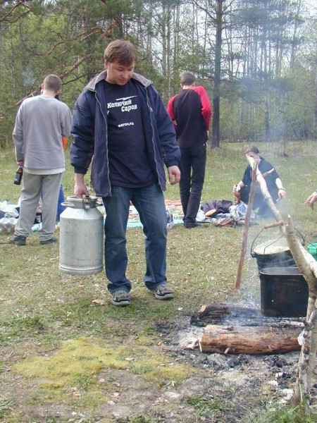 Сергиус и бидон с водкой
