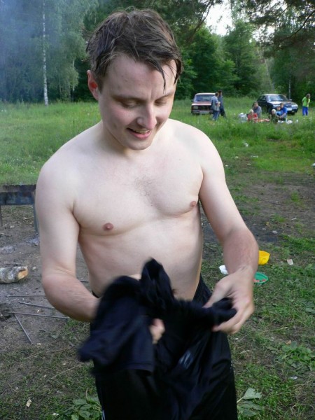 После купания в реке